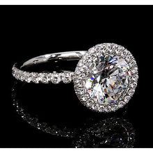 Afbeelding in Gallery-weergave laden, Verlovingsring 7 karaat Halo ronde diamanten sieraden - harrychadent.nl
