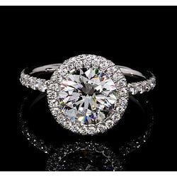 Verlovingsring 7 karaat Halo ronde diamanten sieraden