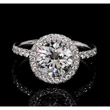 Afbeelding in Gallery-weergave laden, Verlovingsring 7 karaat Halo ronde diamanten sieraden - harrychadent.nl
