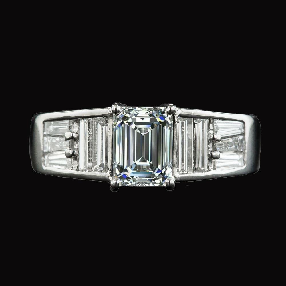 Verlovingsring Baguette & Emerald Diamonds Prong Set 5,50 karaat - harrychadent.nl