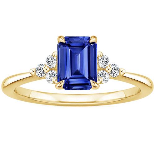 Verlovingsring Bloemenstijl Blauwe Saffier & Diamant 3,50 Karaat - harrychadent.nl