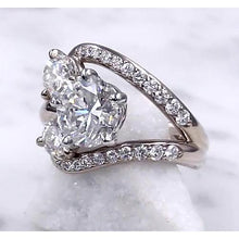 Afbeelding in Gallery-weergave laden, Verlovingsring Diamant gespleten schacht 3,50 karaat witgoud 14K - harrychadent.nl
