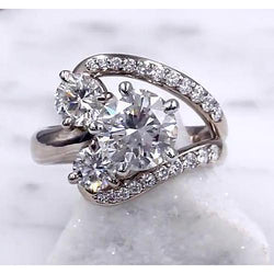 Verlovingsring Diamant gespleten schacht 3,50 karaat witgoud 14K