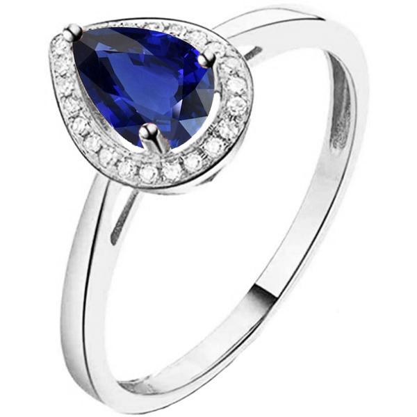 Verlovingsring Halo Srilanka Sapphire Ring & Diamonds 3,50 karaat - harrychadent.nl