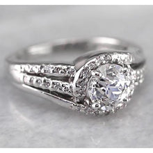 Afbeelding in Gallery-weergave laden, Verlovingsring Halo ronde diamanten ring 2 karaat witgoud 14K - harrychadent.nl
