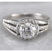 Afbeelding in Gallery-weergave laden, Verlovingsring Halo ronde diamanten ring 2 karaat witgoud 14K - harrychadent.nl

