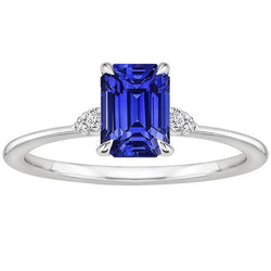 Verlovingsring Met Accenten Ceylon Saffier & Diamant 3,50 Karaat