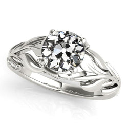 Verlovingsring rond Old Miner Diamond Prong Leaf-stijl 2,50 karaat