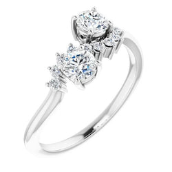 Verlovingsring ronde diamanten ring 1,50 karaat witgoud 14K sieraden
