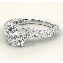 Afbeelding in Gallery-weergave laden, Verlovingsring ronde diamanten ring 3,80 karaat sieraden wit goud 14K - harrychadent.nl
