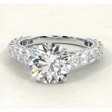 Afbeelding in Gallery-weergave laden, Verlovingsring ronde diamanten ring 3,80 karaat sieraden wit goud 14K - harrychadent.nl
