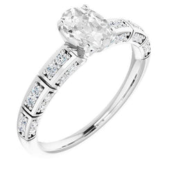 Verlovingsring ronde & ovale oude mijnwerker diamant 5 karaat unieke stijl