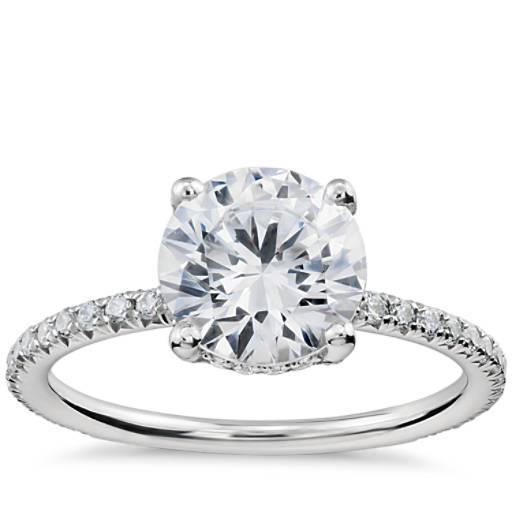 Verlovingsring 2 Karaats Ronde Geslepen Echt Diamanten 14K Witgoud Nieuw