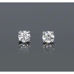 Vier Prong Ronde Diamanten 1 Karaat Oorknopjes Wit Goud 14K