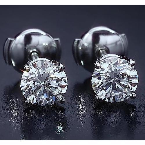 Vierkantige ronde diamanten oorbel 2,50 karaat witgoud 14K - harrychadent.nl