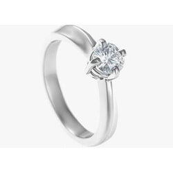 Viertand set 0.75 karaat solitaire diamanten ring wit goud 14K