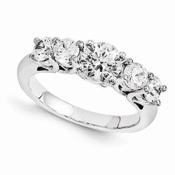 Vijf stenen diamanten verlovingsring 2 karaat witgoud 14K
