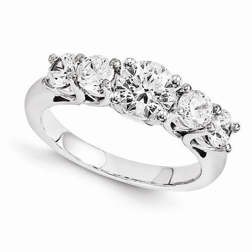 Vijf stenen diamanten verlovingsring 2 karaat witgoud 14K - harrychadent.nl