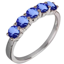Afbeelding in Gallery-weergave laden, Vijf stenen ronde tanzaniet edelsteen 2,50 karaat ringband sieraden - harrychadent.nl
