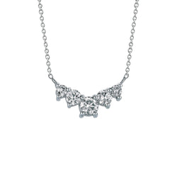 Vijf Stenen Echt Diamanten Halsketting Hanger 1,55 Karaat 14K Witgoud