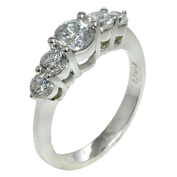 Vijf Stenen Echt Diamanten Verlovingsring 3 Karaats Mand Set Wit Goud 14K - harrychadent.nl