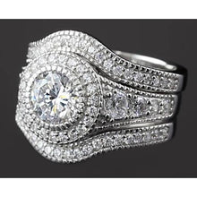 Afbeelding in Gallery-weergave laden, Vintage Jubileum Ring Set 4 Karaat Ronde Diamant Wit Goud 14K - harrychadent.nl
