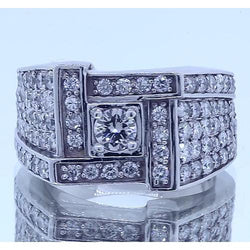 Vintage look herenring ronde diamanten sieraden 3 karaat