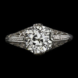 Vintage stijl Solitaire ronde oude mijn geslepen diamanten ring 3,50 karaat