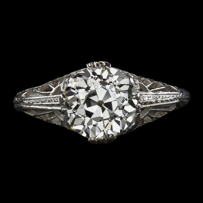 Vintage stijl Solitaire ronde oude mijn geslepen diamanten ring 3,50 karaat - harrychadent.nl