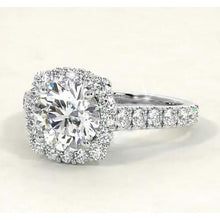 Afbeelding in Gallery-weergave laden, Vintage stijl diamanten Halo Ring 4,50 karaat witgoud 14K - harrychadent.nl
