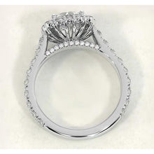 Afbeelding in Gallery-weergave laden, Vintage stijl diamanten Halo Ring 4,50 karaat witgoud 14K - harrychadent.nl

