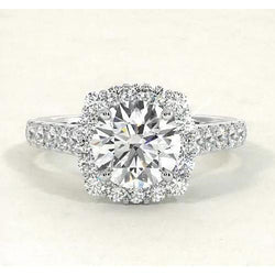 Vintage stijl diamanten Halo Ring 4,50 karaat witgoud 14K