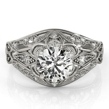 Afbeelding in Gallery-weergave laden, Vintage stijl diamanten ring met accenten 1,25 karaat witgoud 14K - harrychadent.nl
