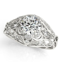 Vintage stijl diamanten ring met accenten 1,25 karaat witgoud 14K