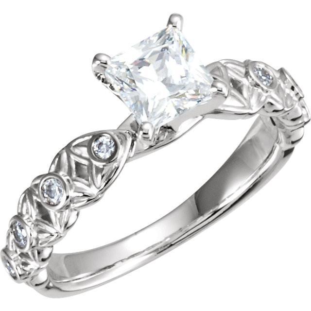 Vintage stijl diamanten verlovingsring 1,66 karaat witgoud 14K - harrychadent.nl