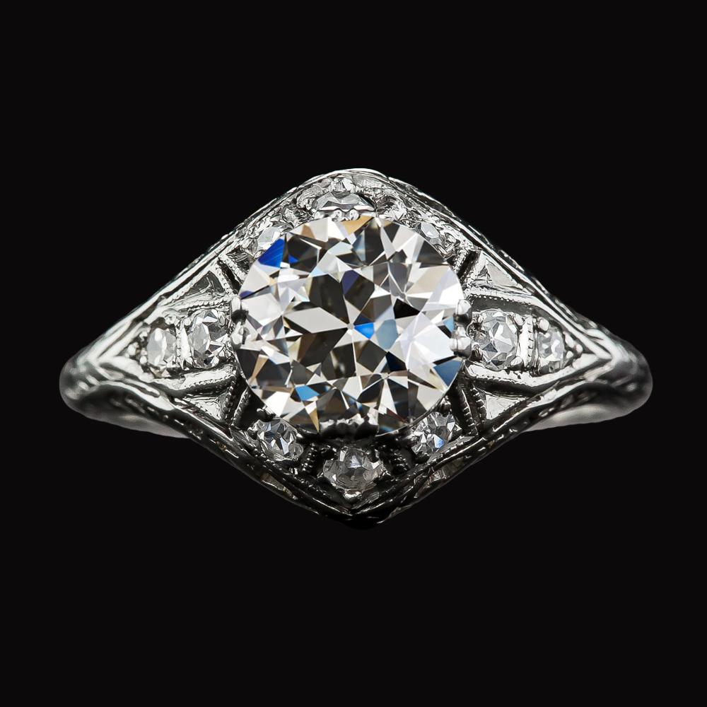 Vintage stijl jubileum ring ronde oude geslepen diamant 3,50 karaat - harrychadent.nl