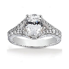 Afbeelding in Gallery-weergave laden, Vintage stijl ovale diamanten verlovingsring 1,51 ct. Wit goud 14K - harrychadent.nl
