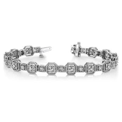 Vintage stijl ronde diamanten armband 5.25 karaat witgouden sieraden - harrychadent.nl