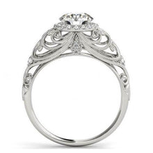 Afbeelding in Gallery-weergave laden, Vintage stijl ronde diamanten ring 1,75 karaat witgoud 14K - harrychadent.nl
