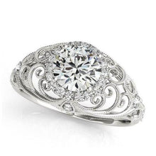 Afbeelding in Gallery-weergave laden, Vintage stijl ronde diamanten ring 1,75 karaat witgoud 14K - harrychadent.nl
