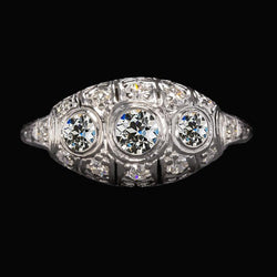 Vintage stijl ronde oude mijnwerker diamanten ring 4,25 karaat Milgrain Shank