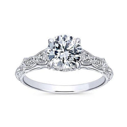 Vintage Stijl Echt Diamanten Verlovingsring 1,15 Karaat 14K Witgoud