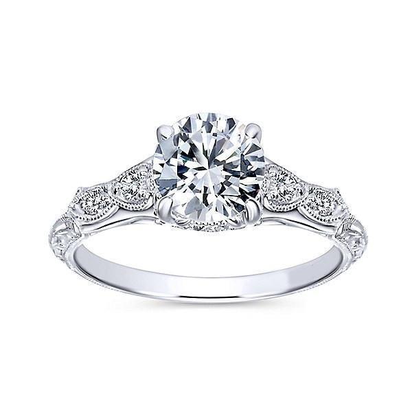 Vintage Stijl Echt Diamanten Verlovingsring 1,15 Karaat 14K Witgoud