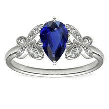 Afbeelding in Gallery-weergave laden, Vlinder Diamanten Verlovingsring Peer Ceylon Sapphire 3 Karaat - harrychadent.nl
