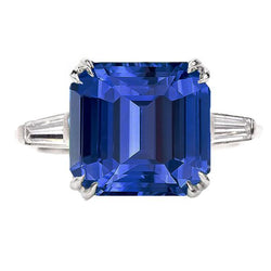 Vrouwen 3 stenen smaragd natuurlijke saffier ring & diamanten 4,50 karaat