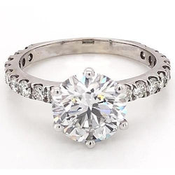 Vrouwen Diamond Accent Ring 3 Karaat 6 Prong Setting Sieraden Nieuw