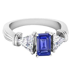 Vrouwen Solitaire Emerald Sri Lankaanse saffierring 1,50 karaat
