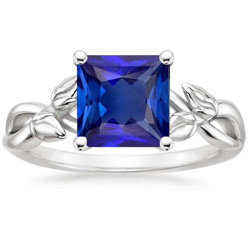 Vrouwen Solitaire Ring 5 Karaat Prinses Blauwe Saffier Steen Wit Goud - harrychadent.nl