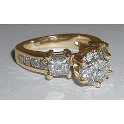 Vrouwen diamanten verlovingsring 4,51 ct. Witgouden sieraden