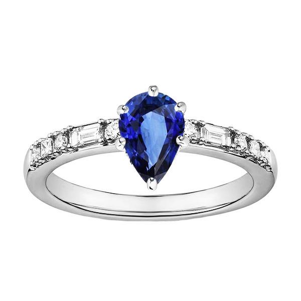 Vrouwen diamanten verlovingsring blauwe saffier & diamanten accenten 2 karaat - harrychadent.nl